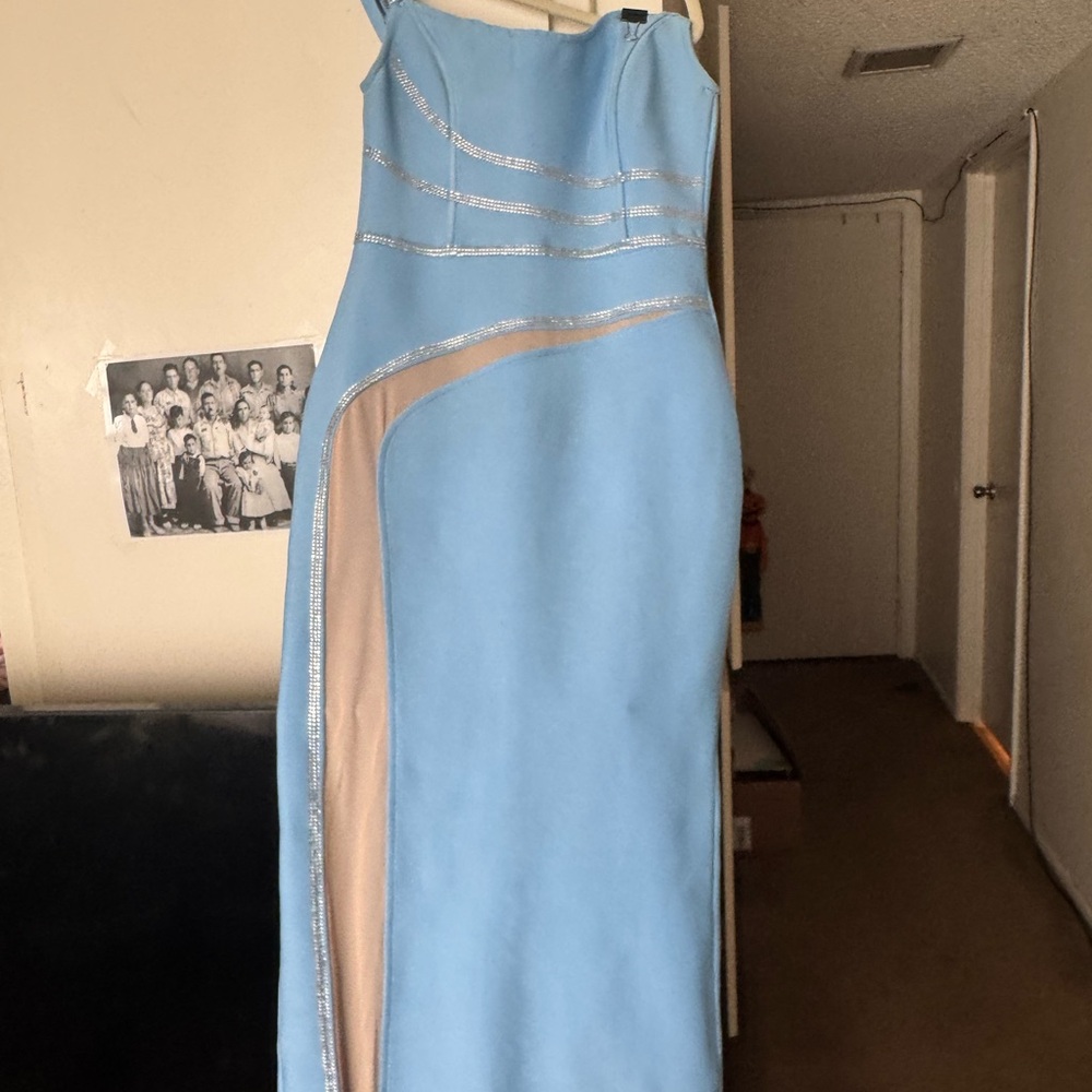 Elegant Blue bandage dress